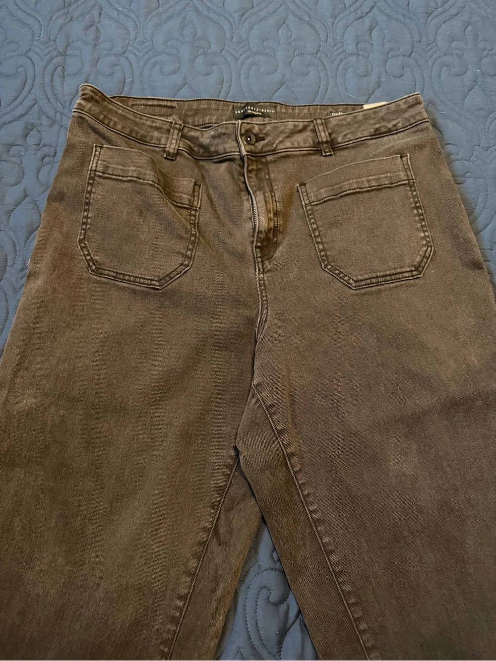 Sanctuary Wide-Leg Washed Brown Denim Jeans